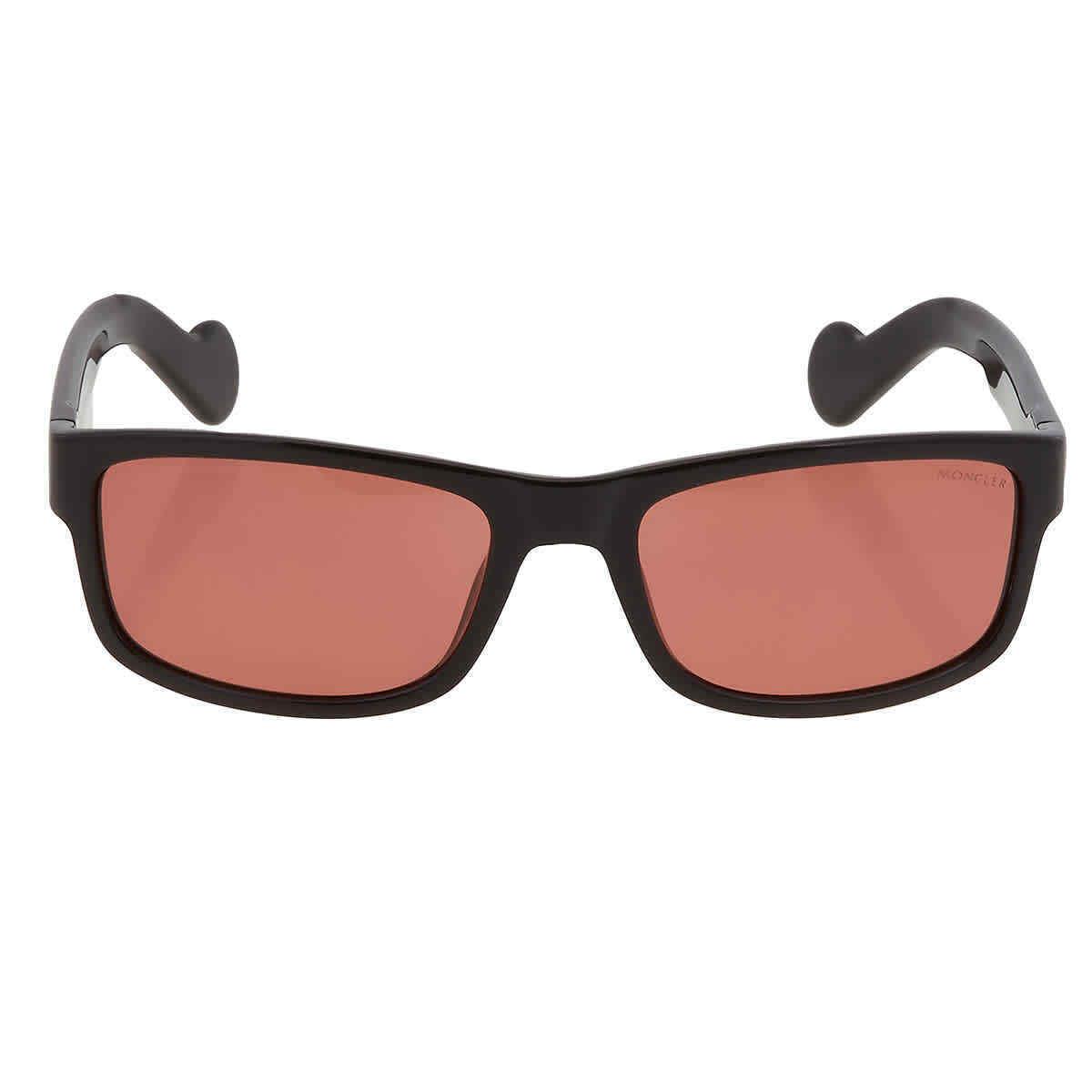 Moncler Red Rectangular Men`s Sunglasses ML0114 01E 58 ML0114 01E 58