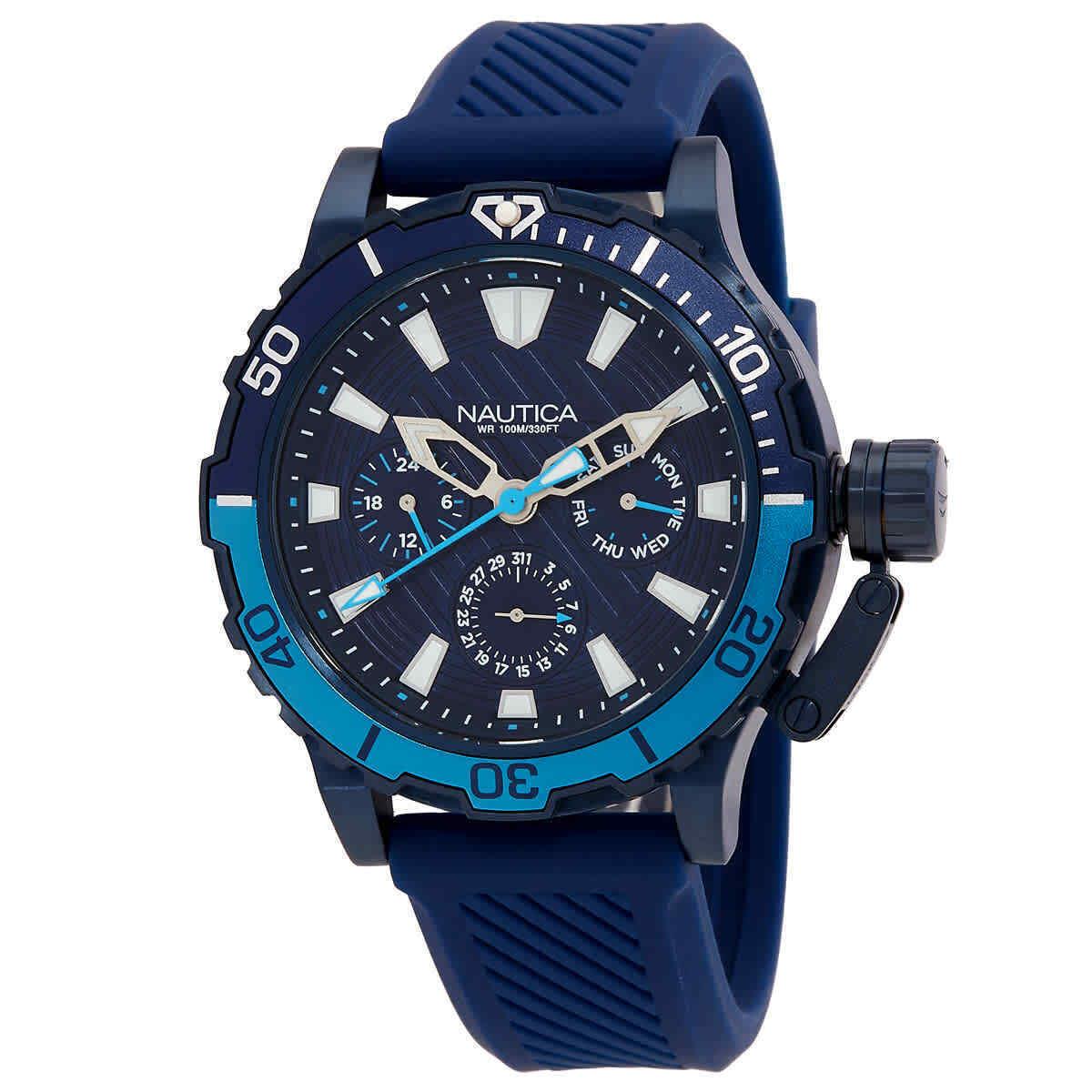 Nautica Glenrock Lagoon Quartz Blue Dial Men`s Watch NAPGLAS35