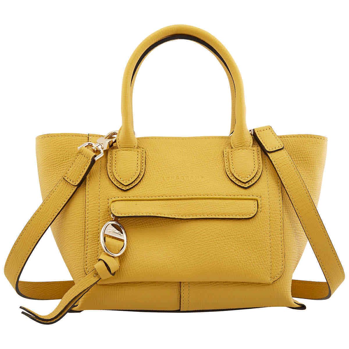 Longchamp Mailbox Yellow Ladies 6.9 x 7.9 x 5.5 in Top Handle Bag 10103HTA020