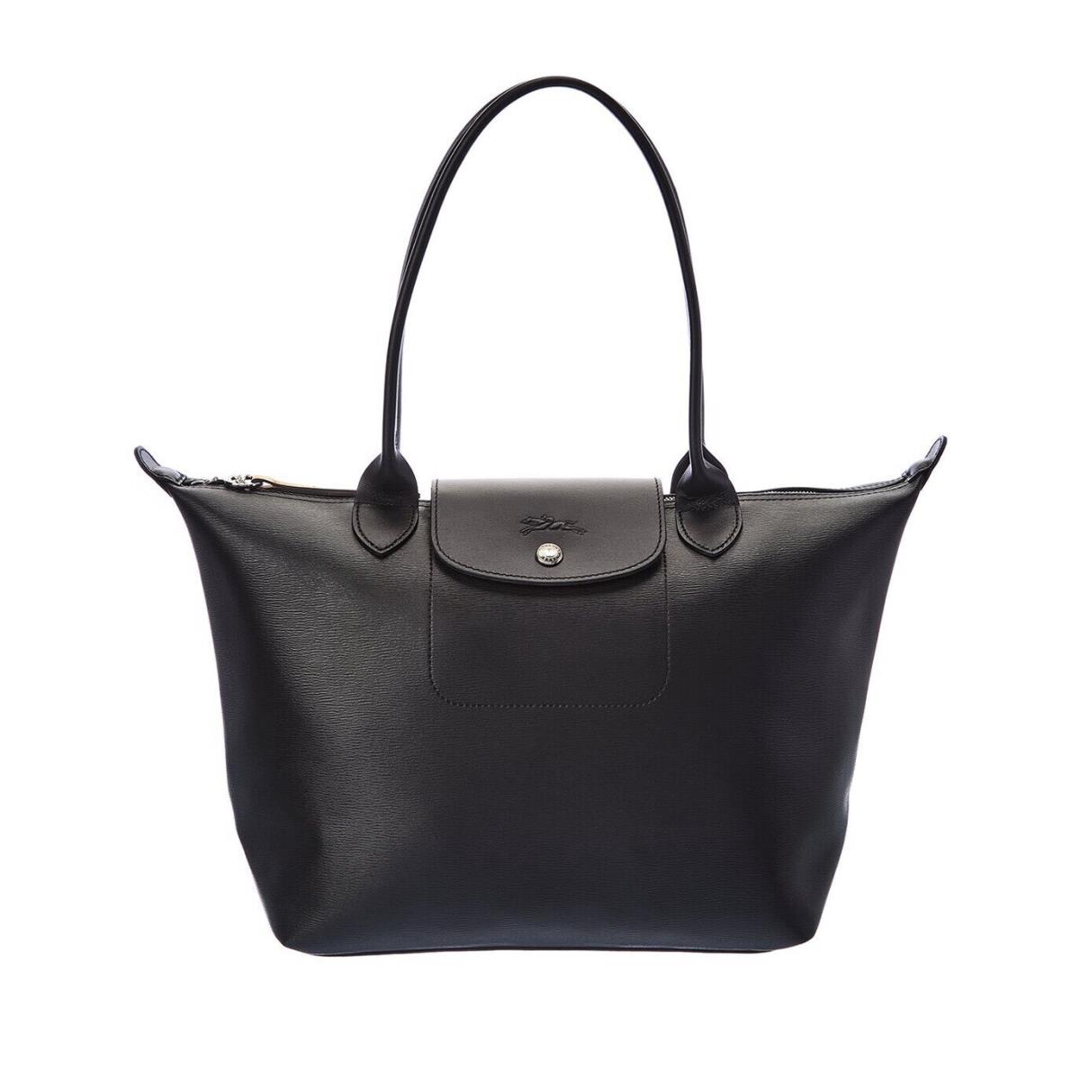 Longchamp Le Pliage City Medium Shoulder Tote Black