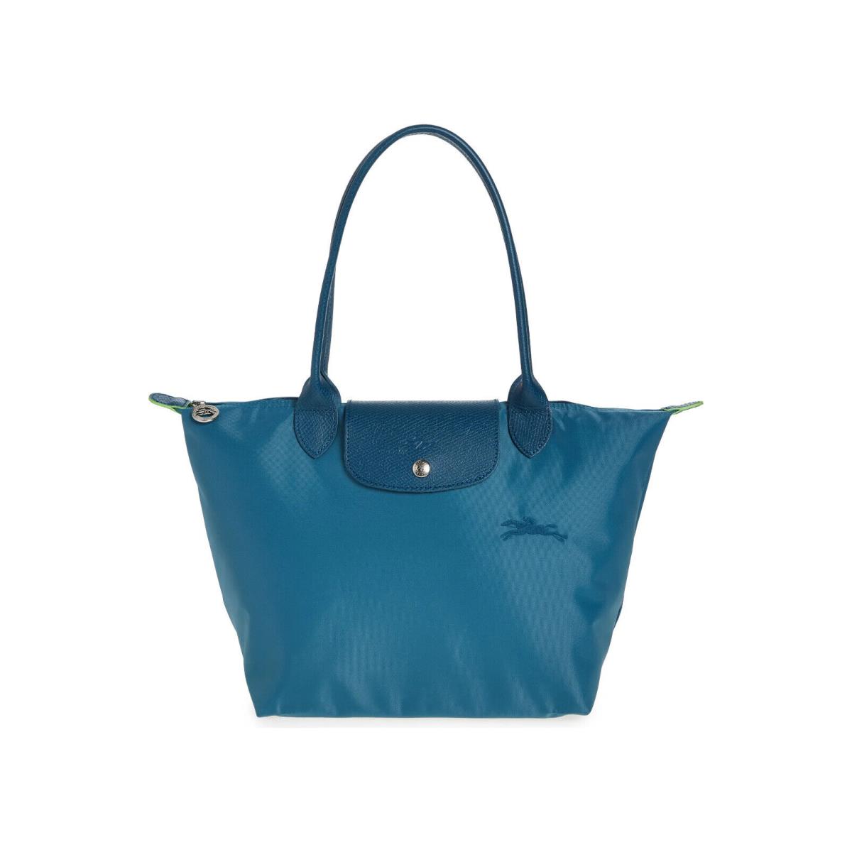 Longchamp Le Pliage Small Medium Shoulder Tote Peacock Teal Blue