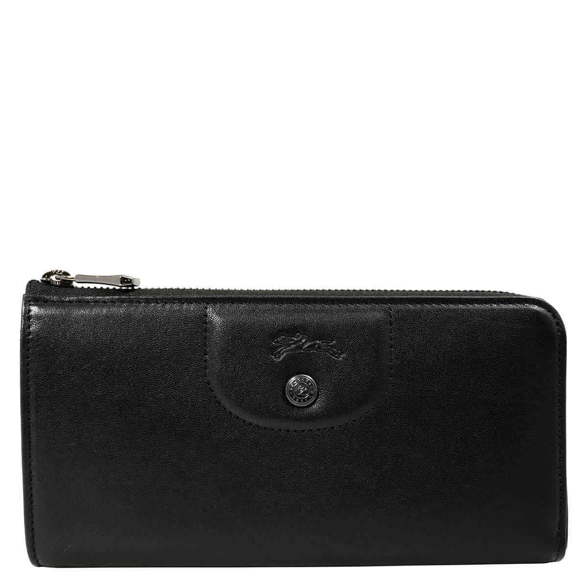 Longchamp Le Pliage Cuir Zip Around Wallet - Black L3418757001