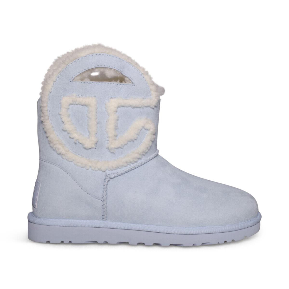 Ugg X Telfar Logo Mini Blue Leather Sheepskin Boots All Gender M13/W14