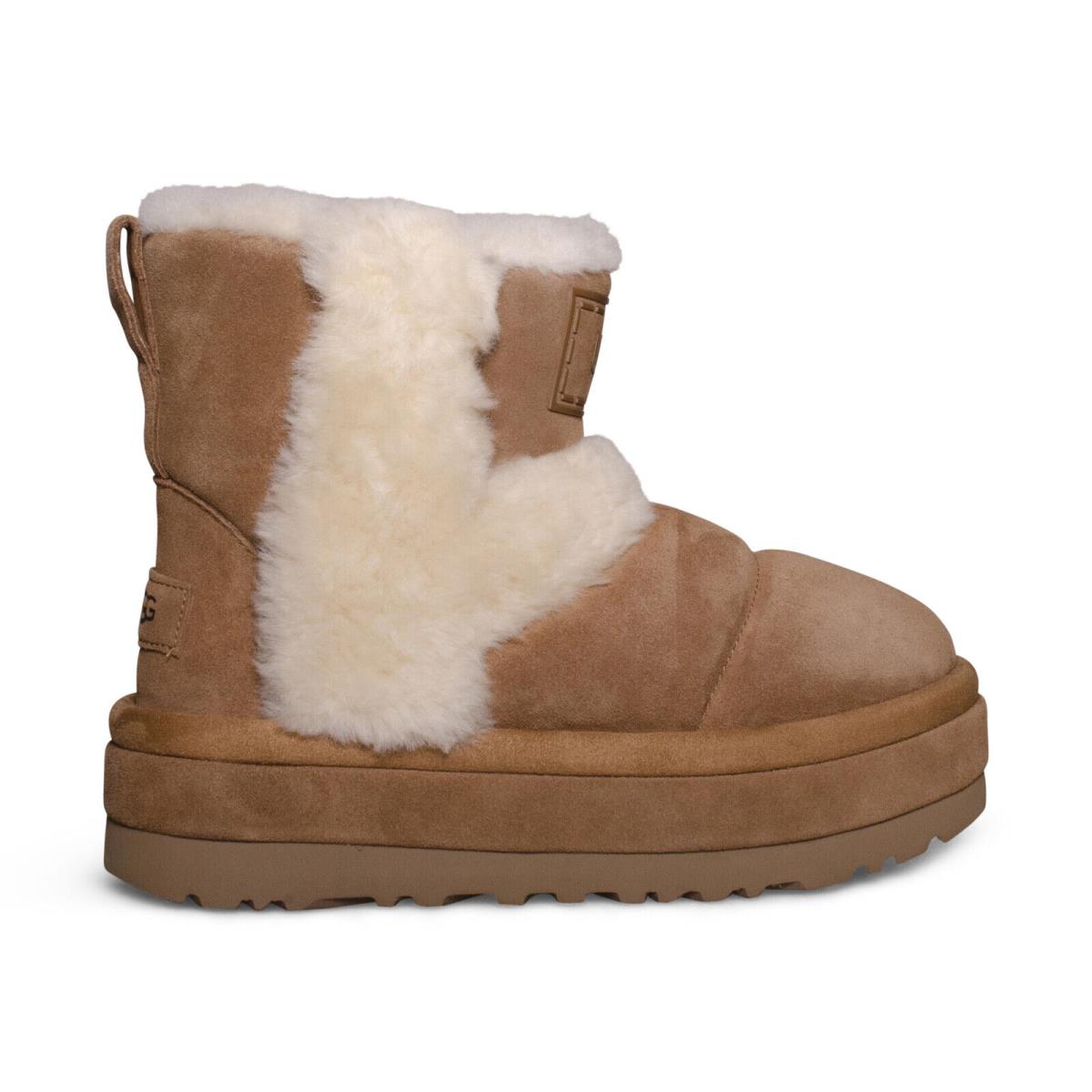 Ugg Classic Chillapeak Chestnut Leather Sheepskin Women`s Boots Size US 10