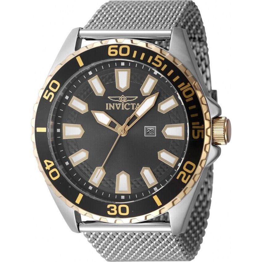 Invicta Pro Diver Quartz Charcoal Dial Men`s Watch 47598