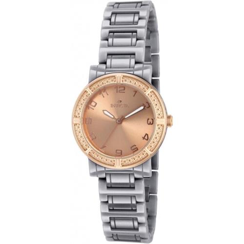 Invicta 14898 Women`s Rose Gold Dial Quartz Silver-tone Bracelet 33mm Watch