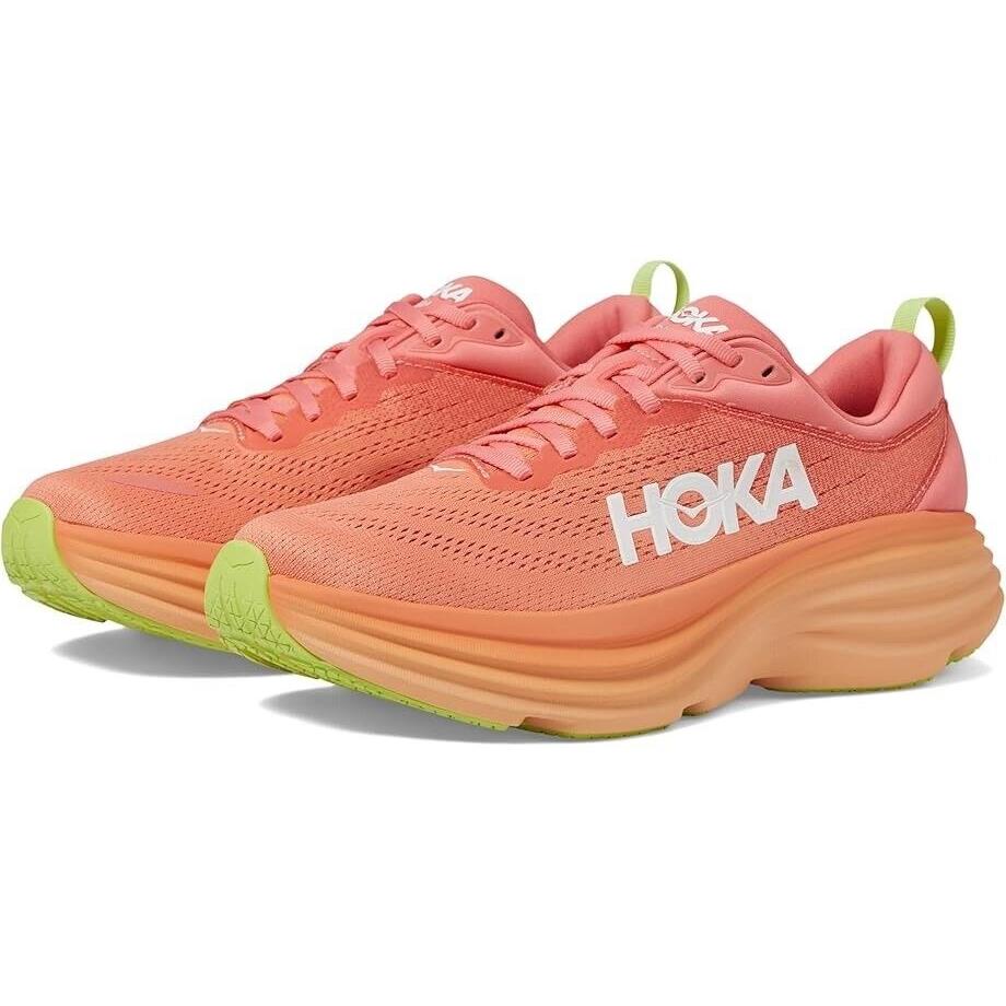 Women`s Hoka Bondi 8 Coral Papaya Various Sizes