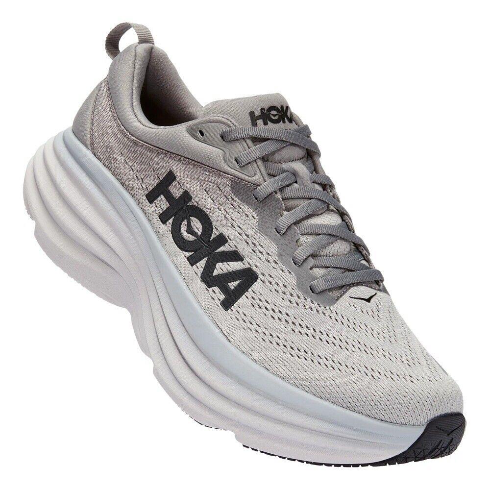 Men`s Hoka Bondi 8 Grey Black Various Wide Sizes