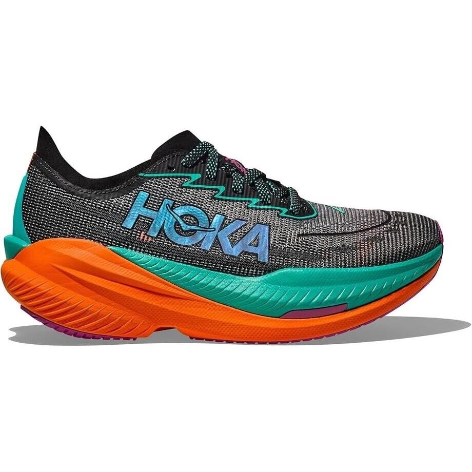 Men`s Hoka Mach X 2 Black Electric Aqua Various Sizes