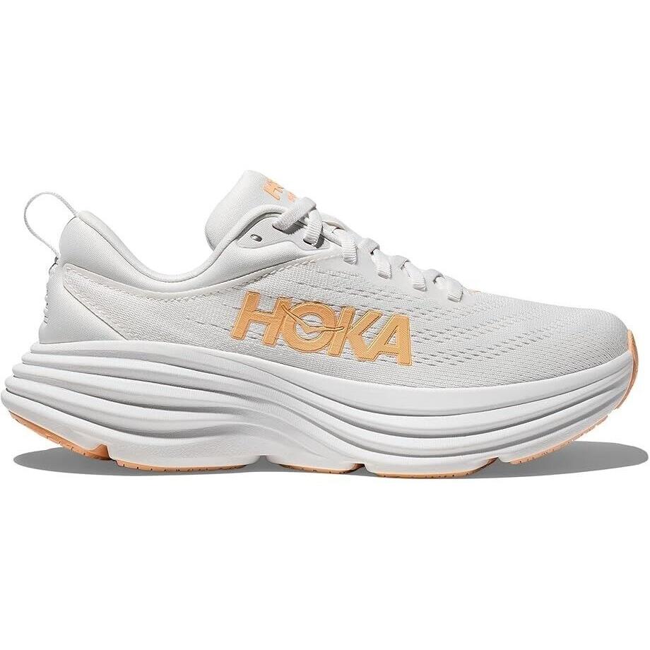 Women`s Hoka Bondi 8 White Cantaloupe Various Sizes