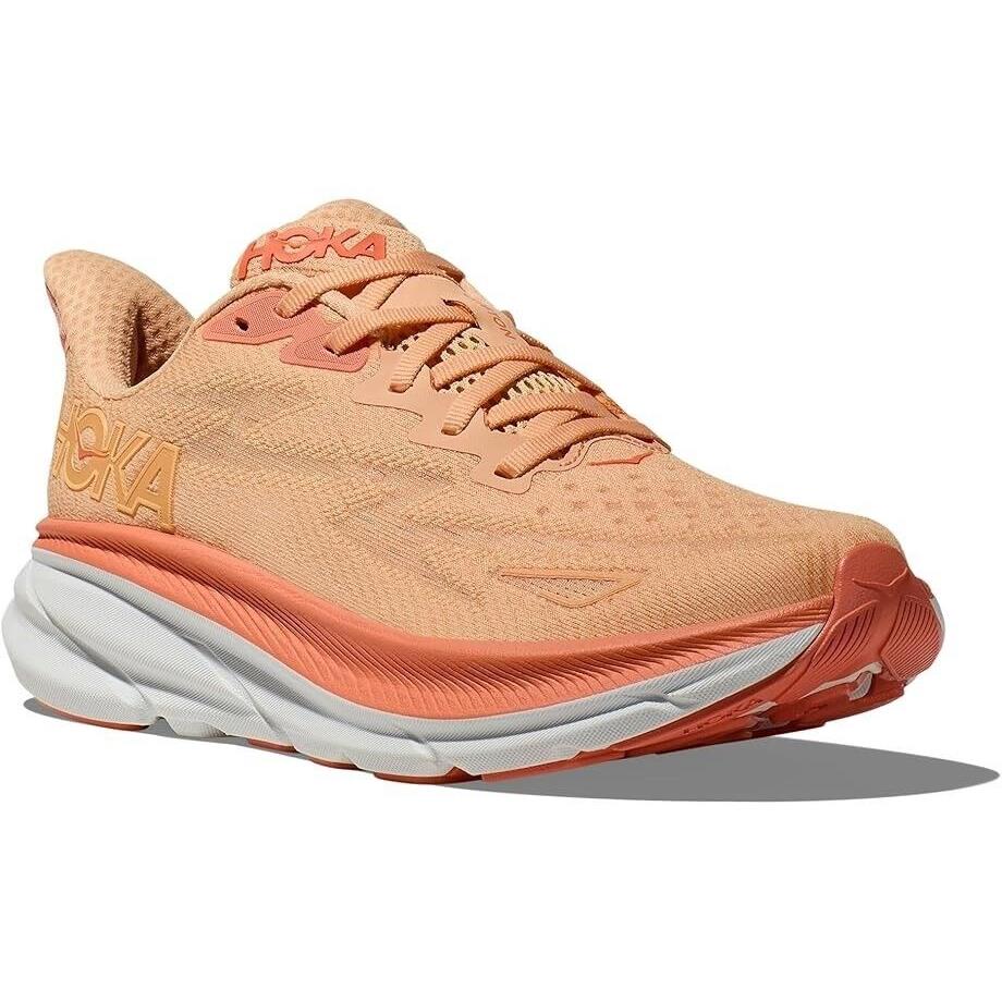 Women`s Hoka Clifton 9 Cantaloupe White Various Sizes