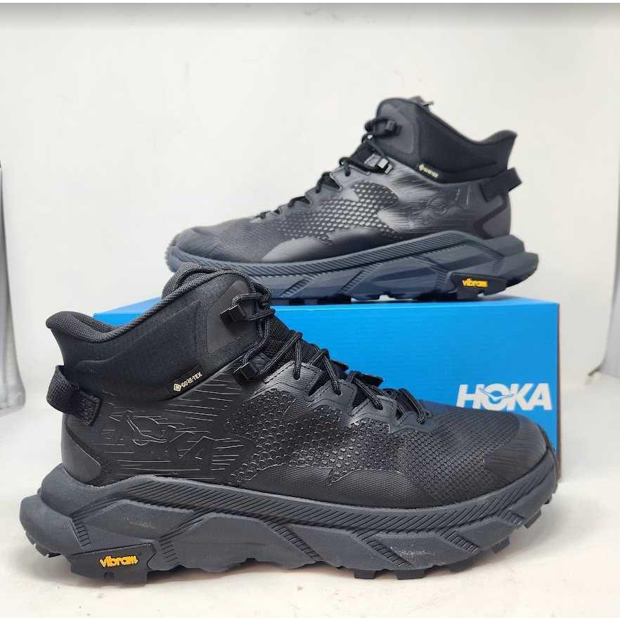 Men`s 12 Hoka Trail Code Gtx Gore-tex Hiking Boots Black / Raven 1123165F