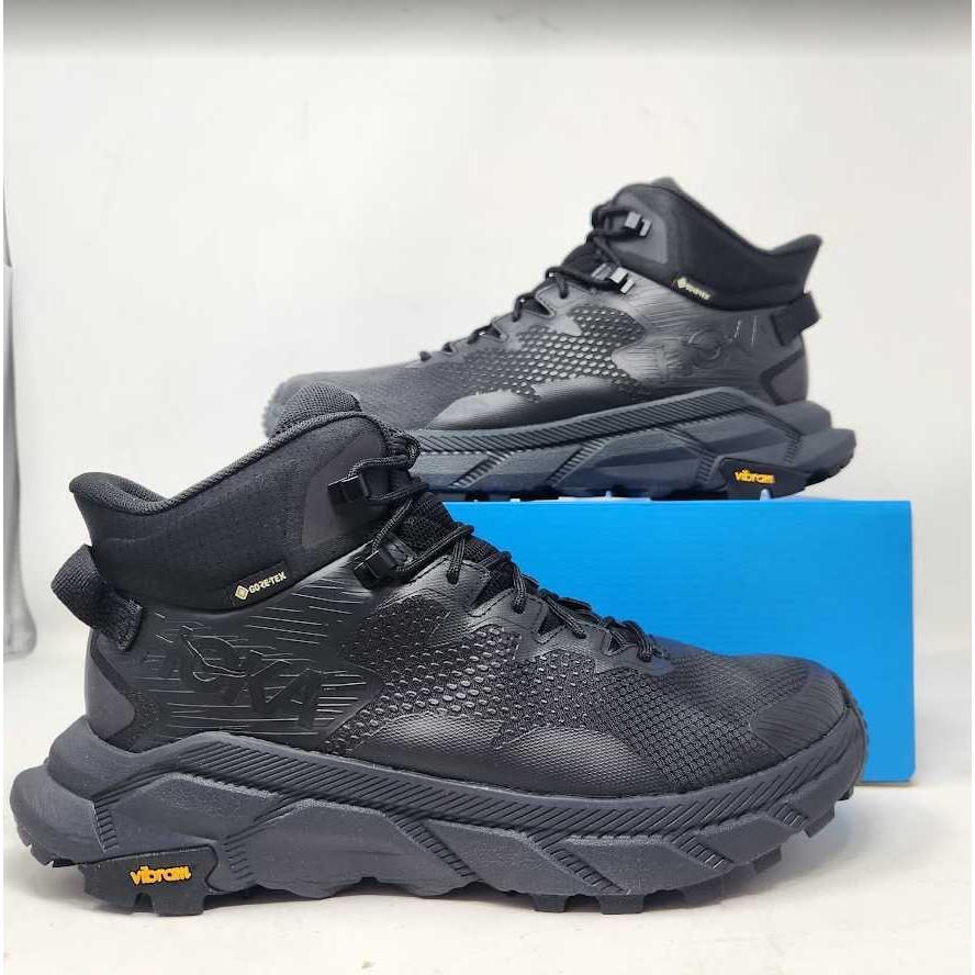 Men`s 9 Hoka Trail Code Gtx Gore-tex Hiking Boots Black / Raven 1123165F