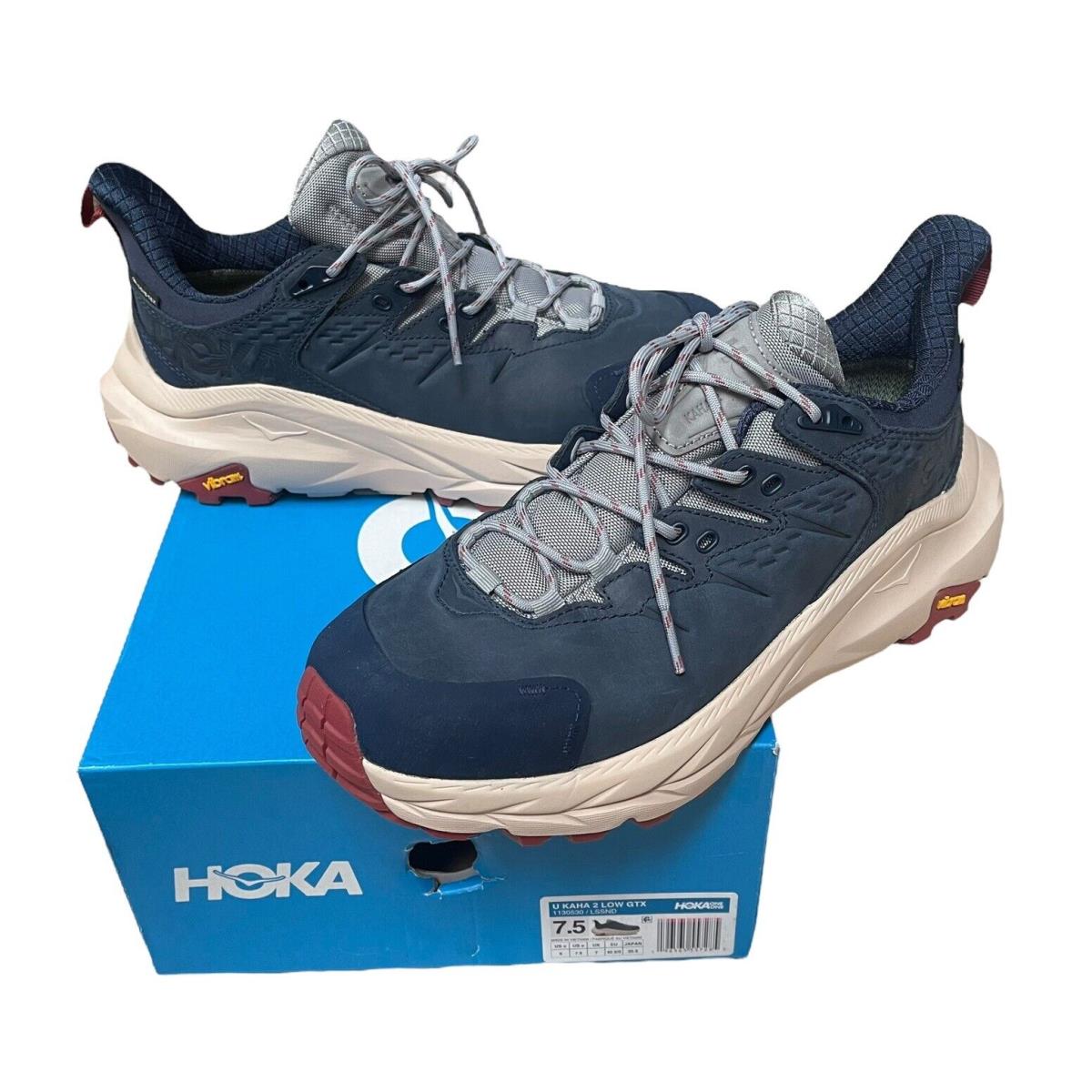 Hoka One Shoes U Kaha 2 Low Gtx Gore-tex Sneakers Hiking Blue Men`s 7.5