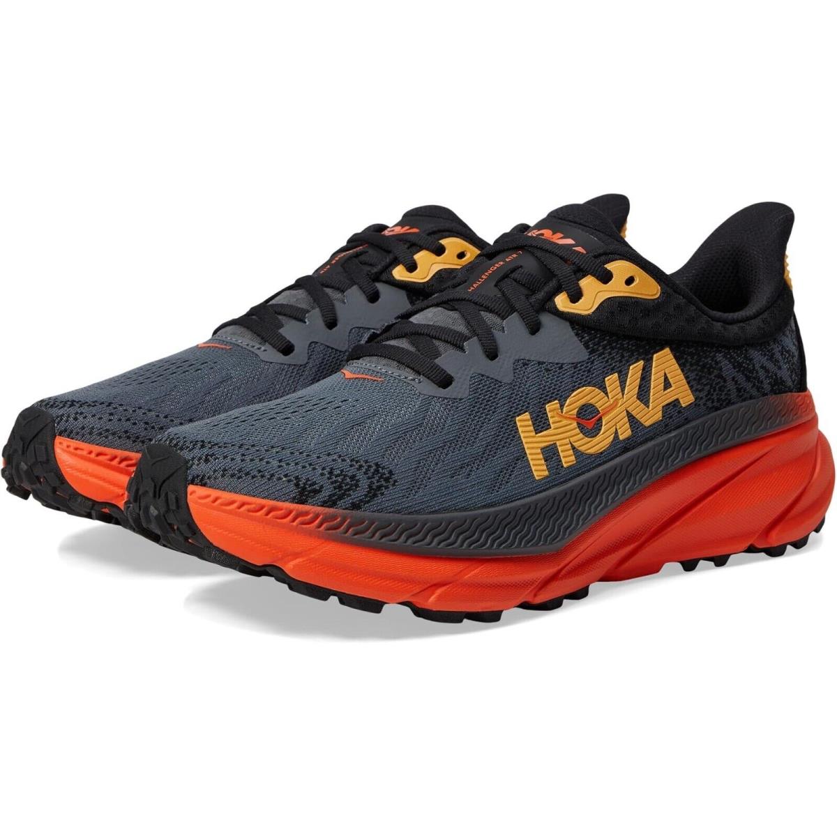 Hoka Z8082 Mens Castlerock/flame Challenger 7 Gore-tex Running Shoes Size 11 D