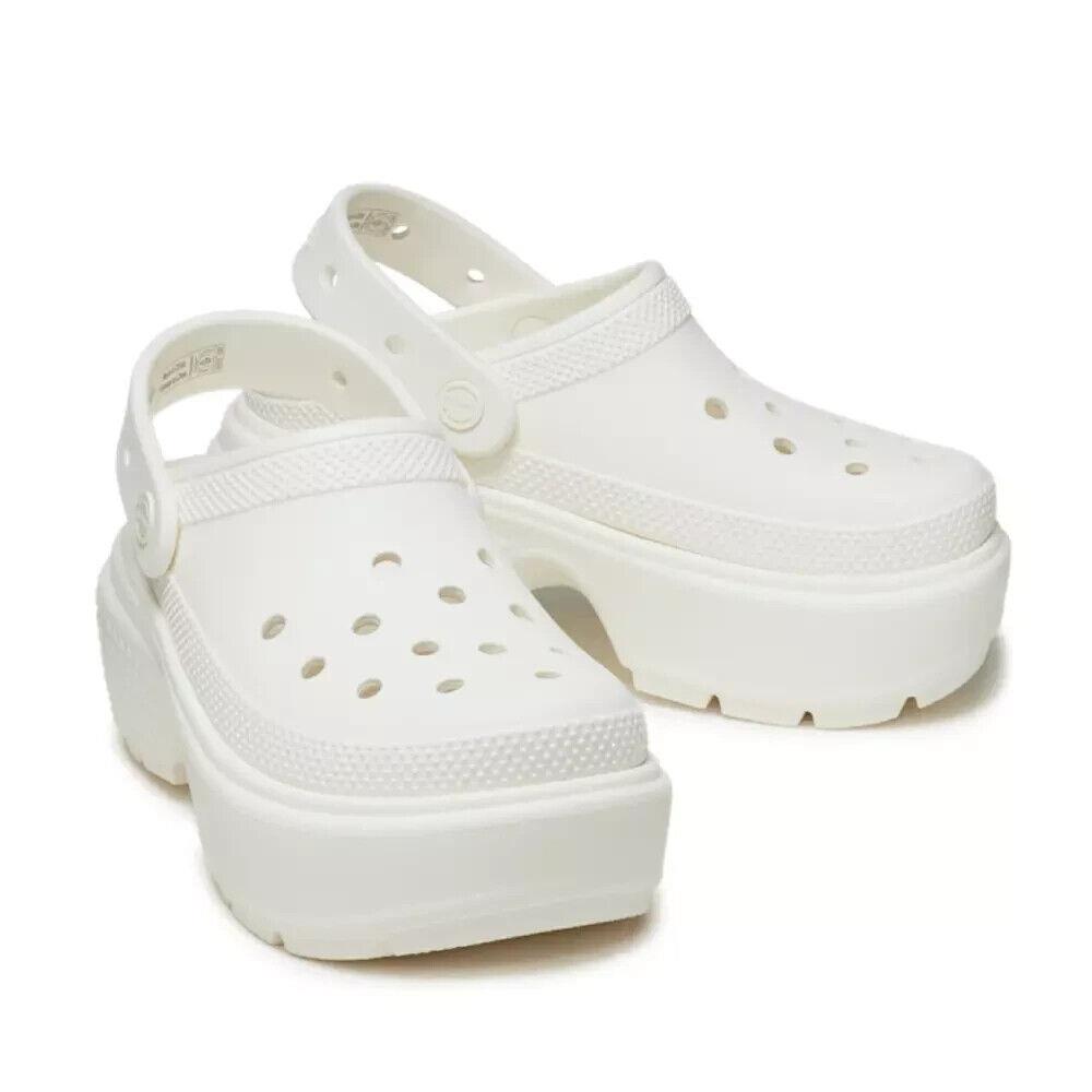 Crocs Stomp Clog-chalky White Size 8 209347-0WV High Heel