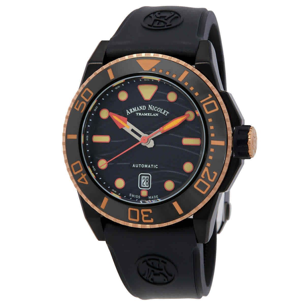 Armand Nicolet Jsh Automatic Black Dial Men`s Watch A480PQS-NO-GG4710N