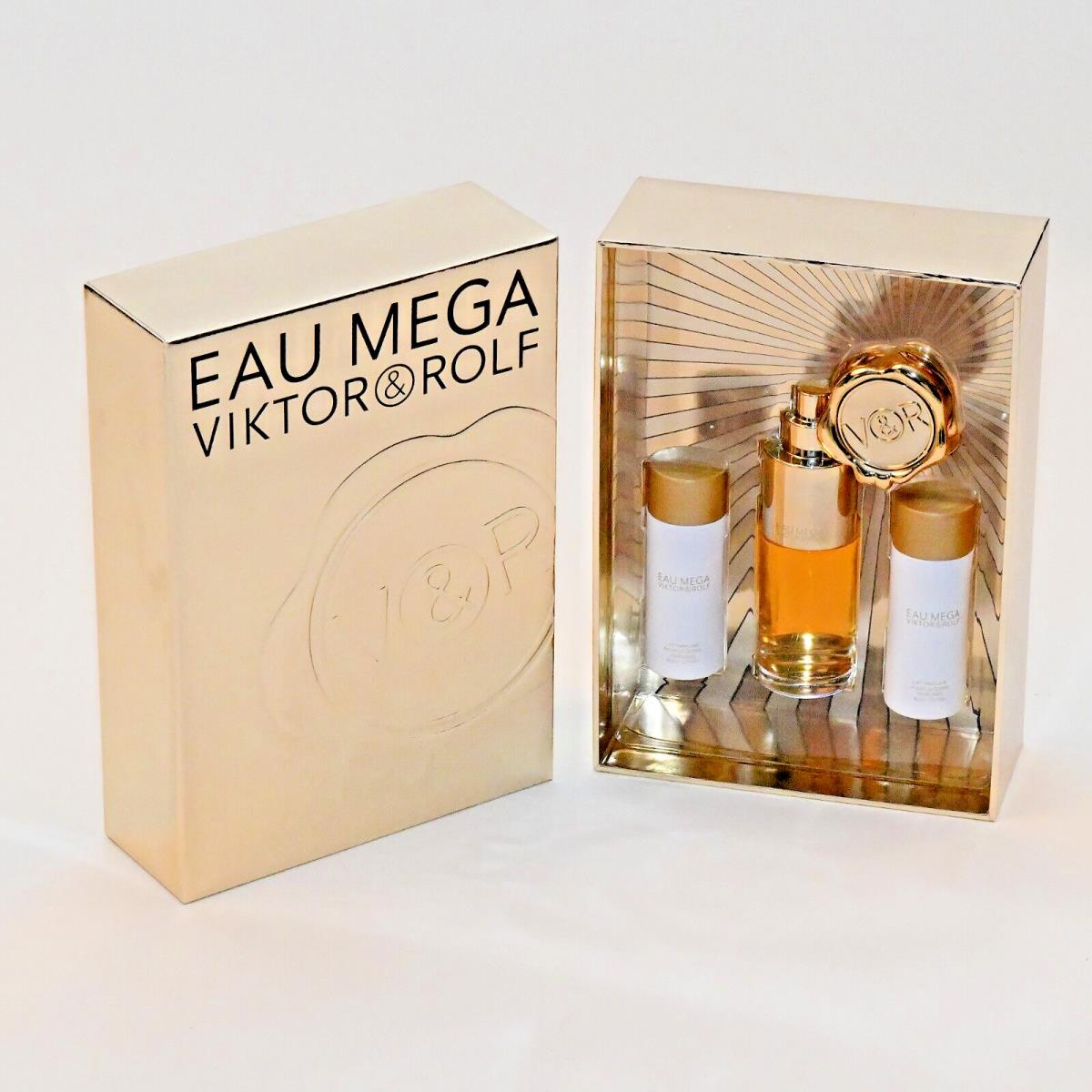 Viktor Rolf Eau Mega Gift Set Eau De Parfum Spray 1.7oz 50ml/ 2-Body Lotions