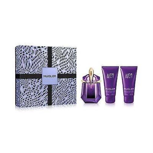 Thierry Mugler Mugler 3 Pc Gift Set 1oz Alien Edp Spray Refillable 2 x