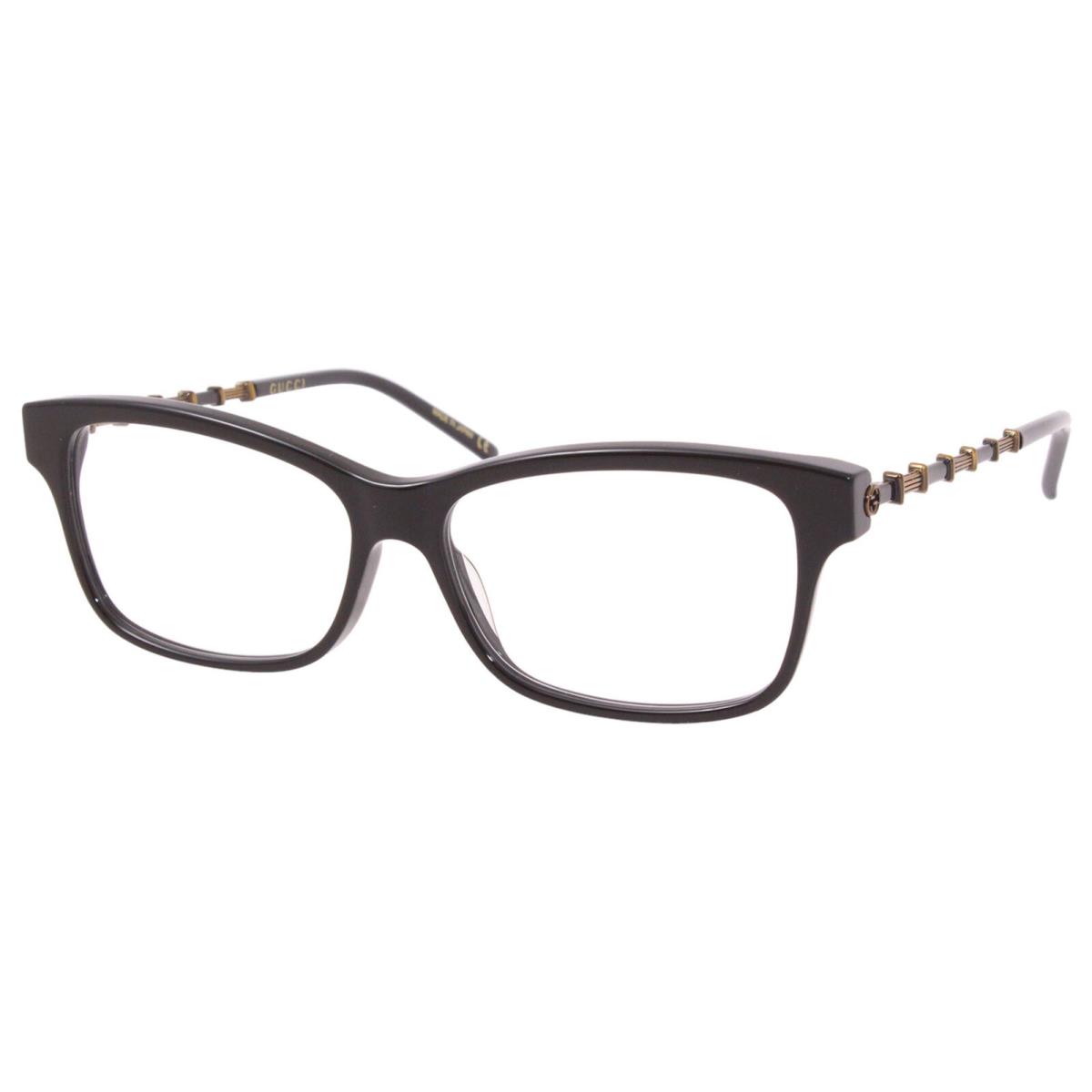 Gucci Women`s Gucci-logo GG0657O 001 Black/gold Full Rim Rectangular Eyeglasses - Frame: Black