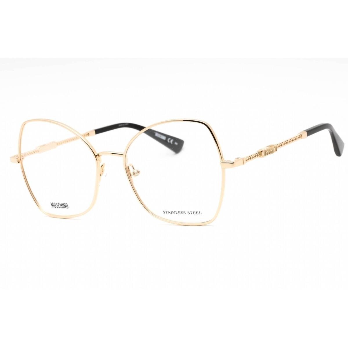 Moschino Women`s Eyeglasses Rose Gold Metal Butterfly Full Rim MOS600 0000 00 - Frame: Rose Gold, Lens: Clear Demo