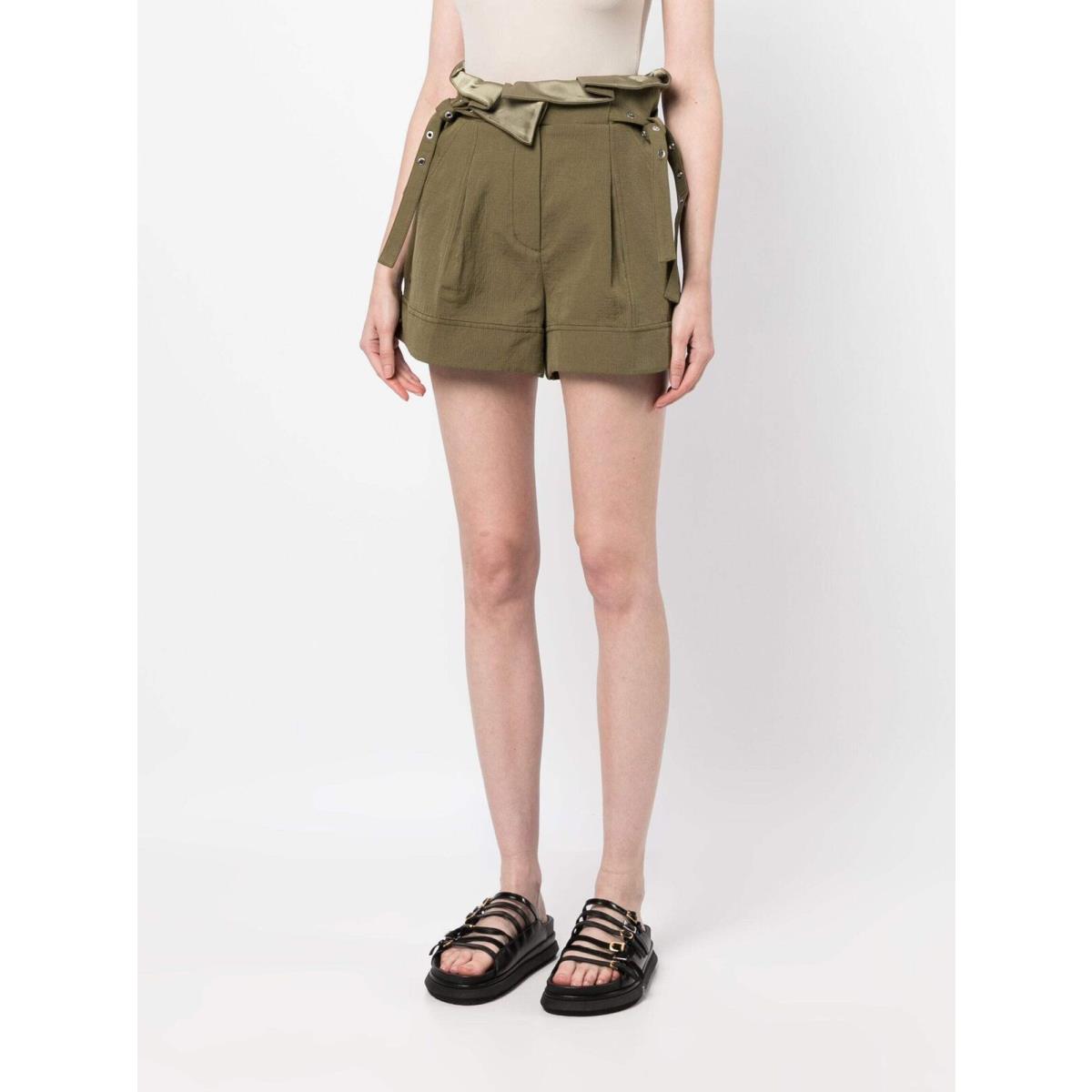 3.1 Phillip Lim Cotton Linen Paperbag Shorts 17A 368/