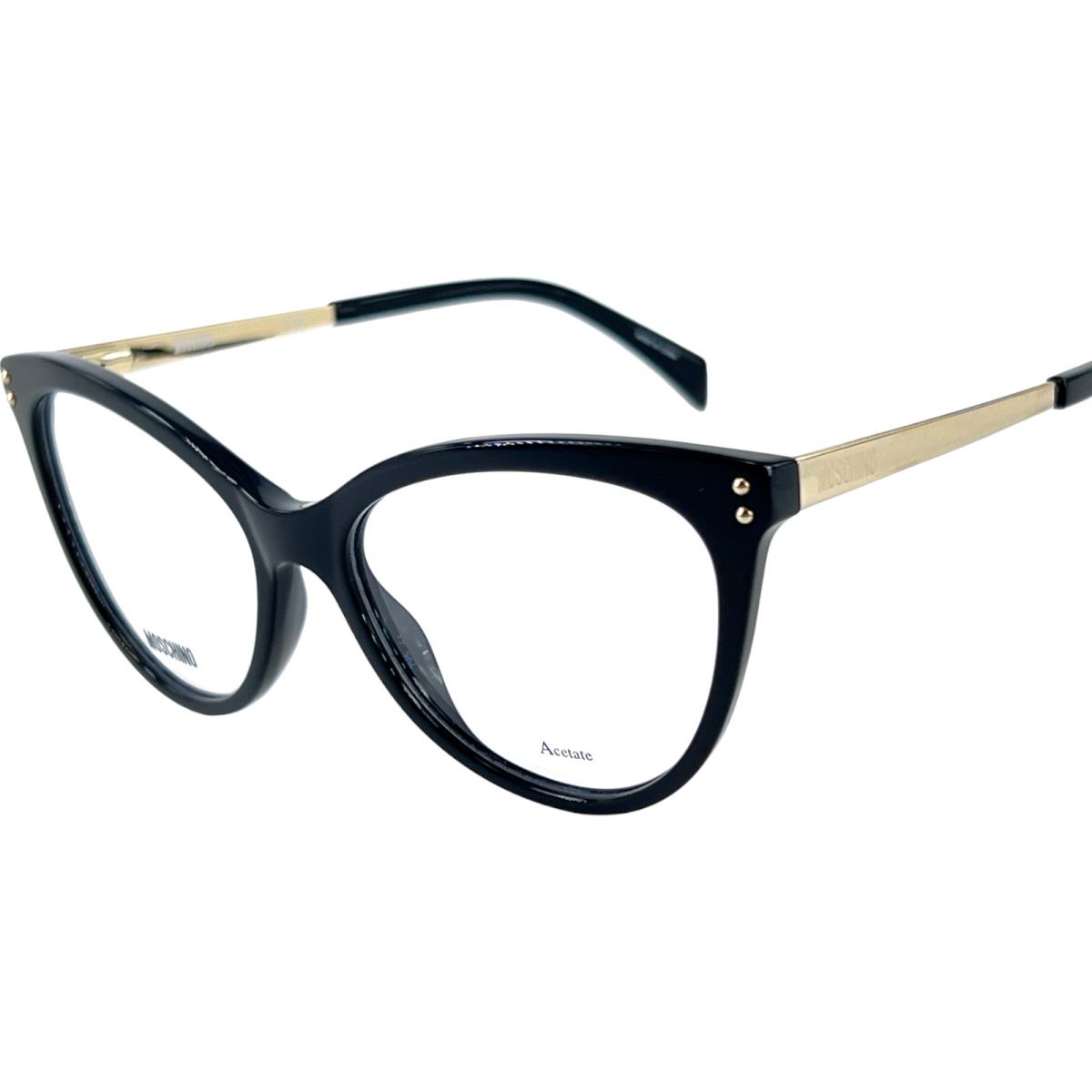 Moschino MOS503 Womens Plastic Eyeglass Frame 0807 Black 53-17 Cat Eye w Case