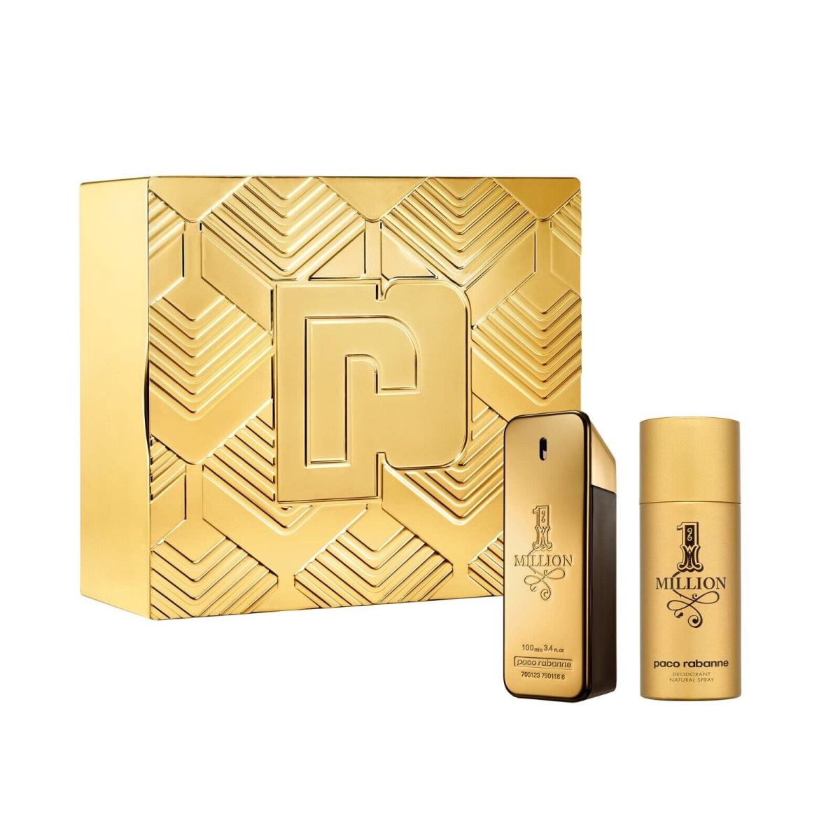 1 Million by Paco Rabanne 2pc Set For Men 3.4oz Edt + 3.4oz Shower Gel