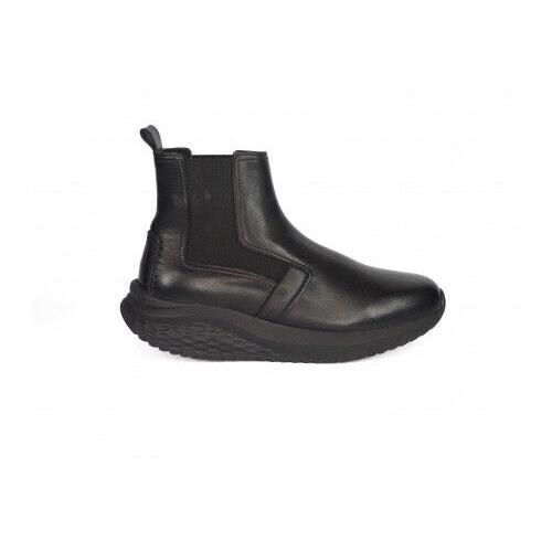 Mbt Men`s Sardinia Casual Boot Level 3 Rocker Nappa Emboss Leather Black Black-703090-03N