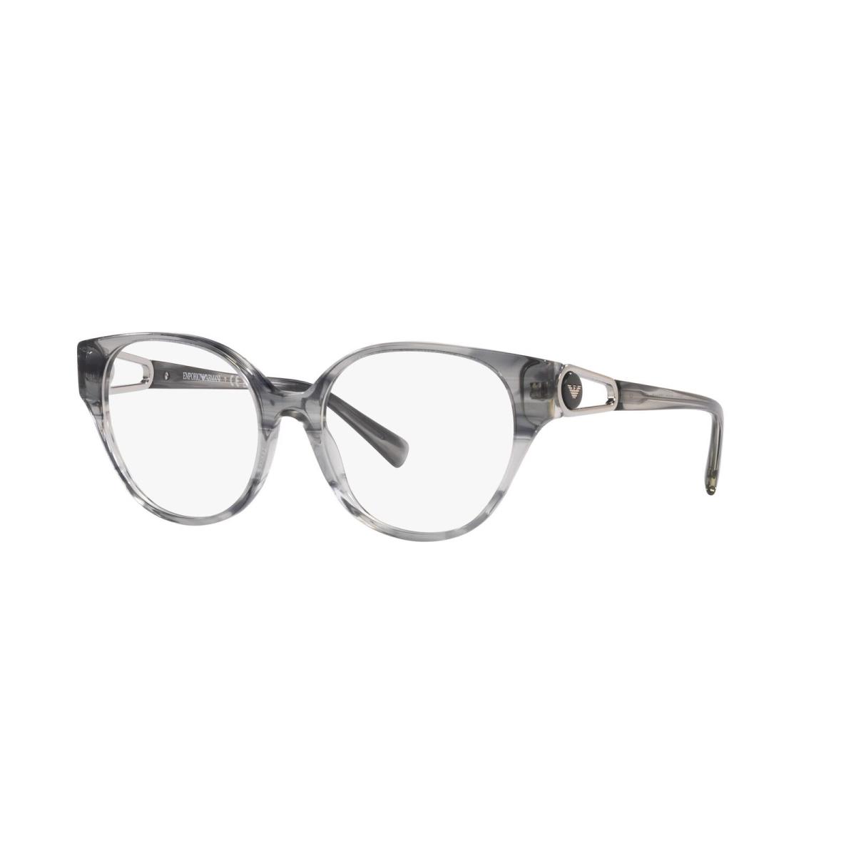 Emporio Armani EA3211 5035 Shiny Striped Grey Demo Lens 53 mm Women`s Eyeglasses