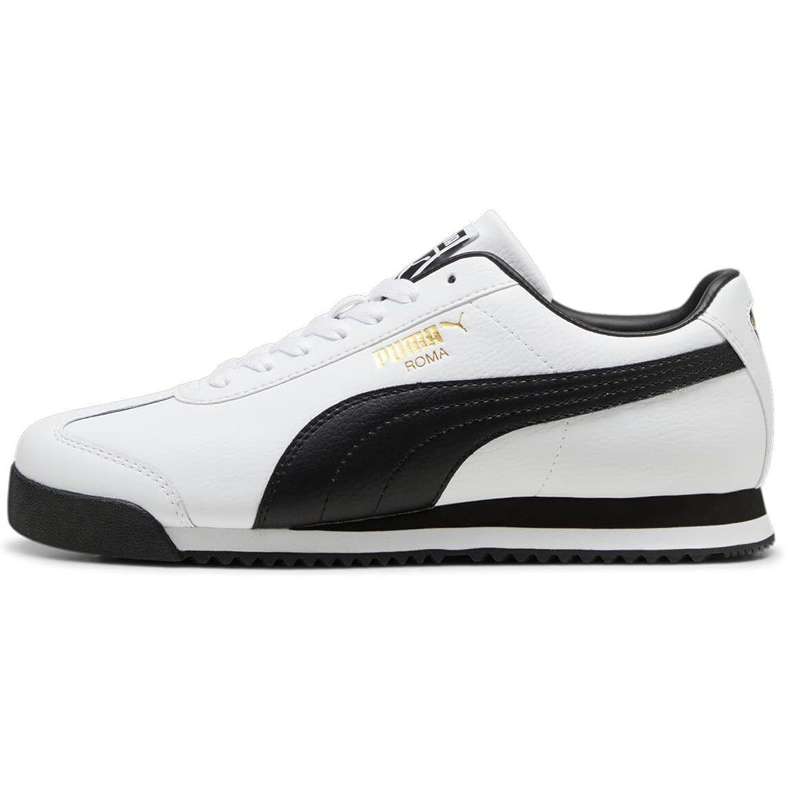 Puma Men`s Roma Sneaker - White/Black/Team Gold