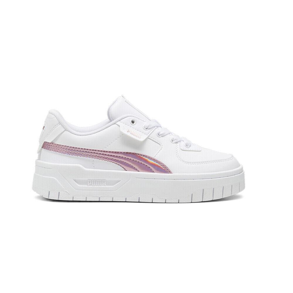 Puma Cali Dream Iridescent Lace Up Youth Girls White Sneakers Casual Shoes 3966