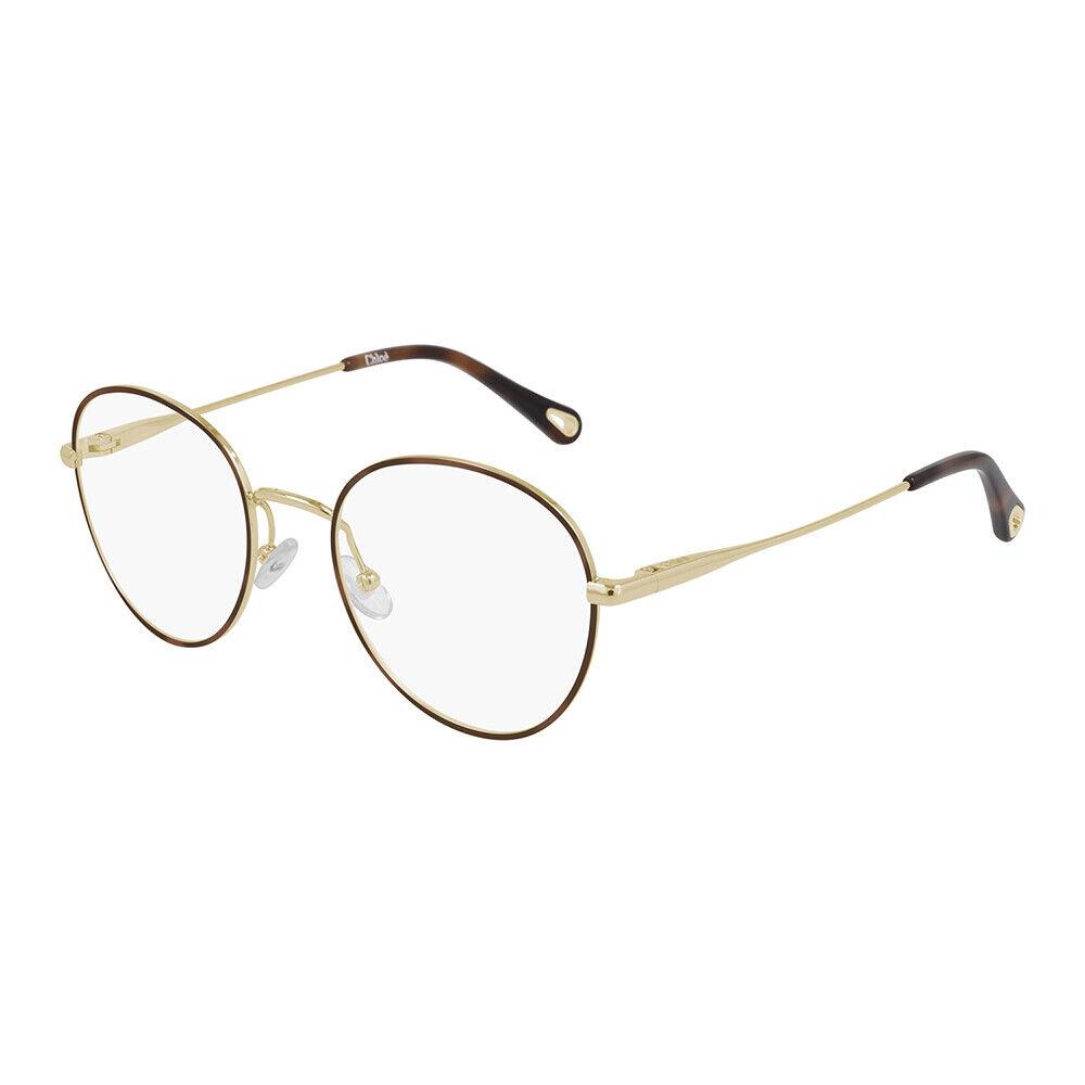 Chloe CH 0021O 007 Havana/gold Metal Round Eyeglasses 50mm