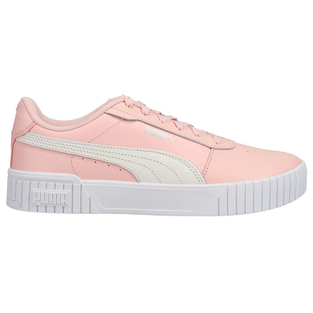 Puma Carina 2.0 Perforated Lace Up Womens Pink Sneakers Casual Shoes 38584911 - Pink