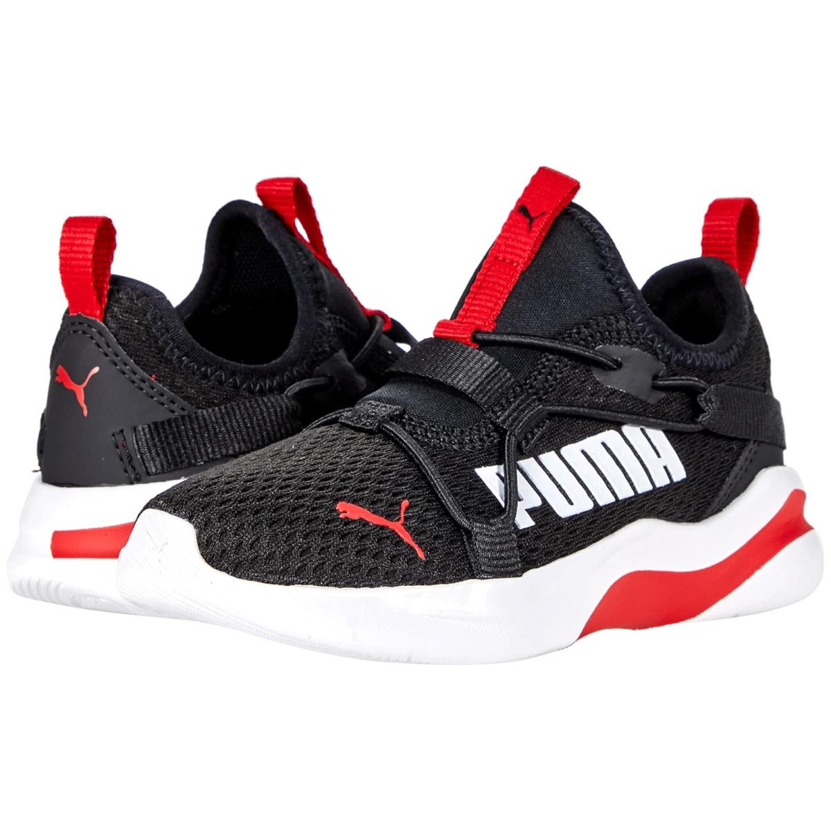 Children Unisex Shoes Puma Softride Rift Slip-on Pop Little Kid - Puma Black/High-Risk Red 1