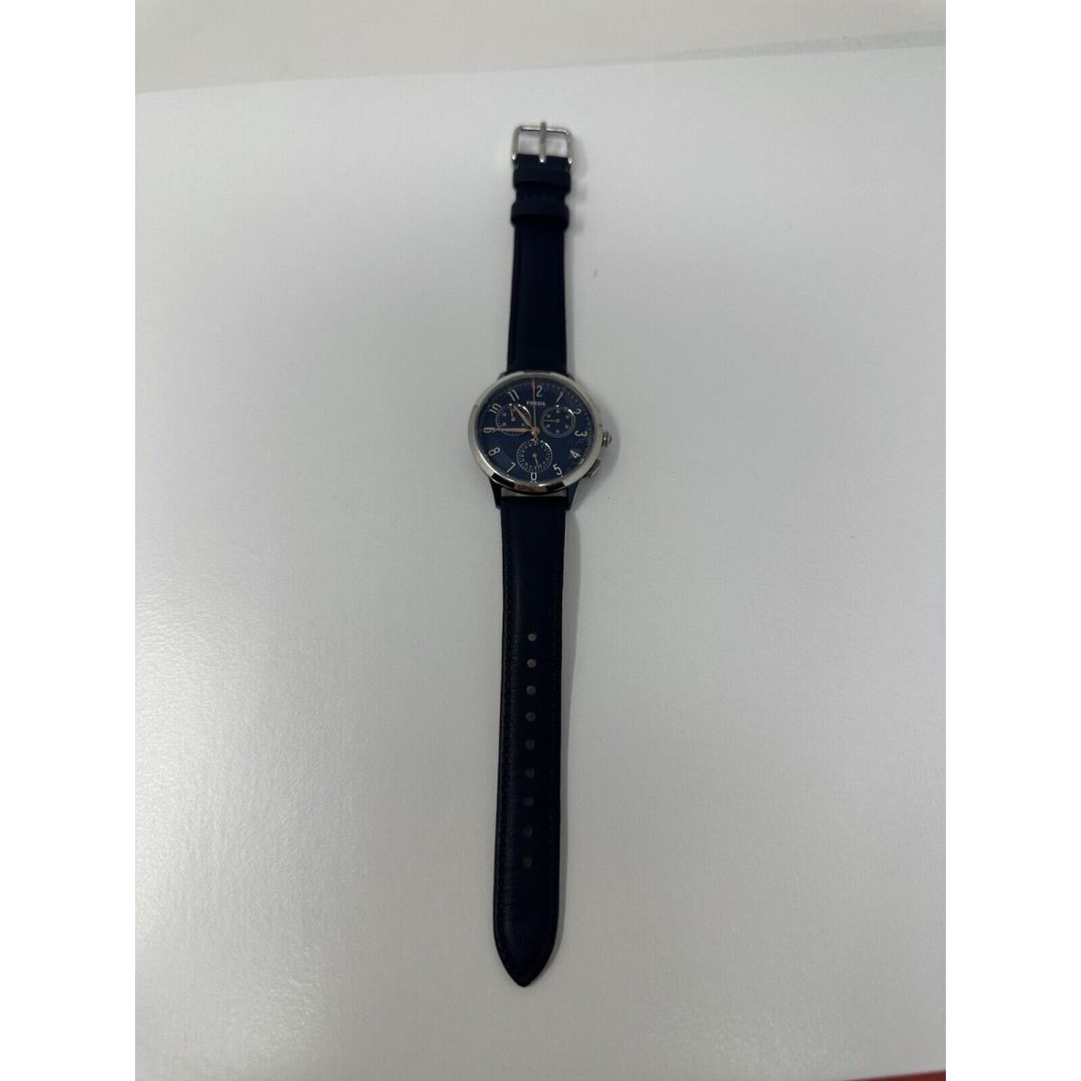 Fossil CH3072 Abilene Blue Dial Blue Leather Strap Chronograph Women`s Watch