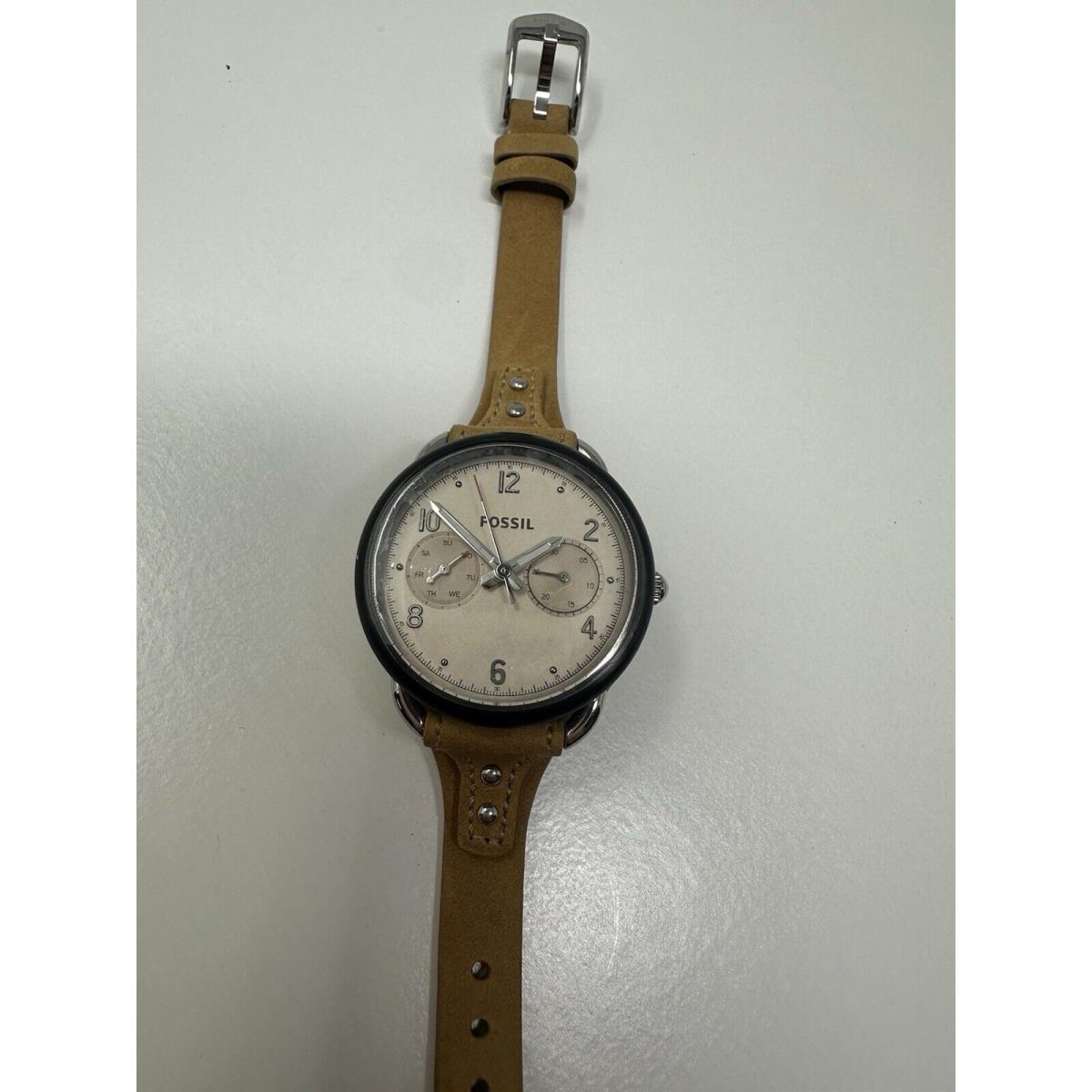 Fossil Tailor Beige/leather 35 mm Leather Band Watch ES4175