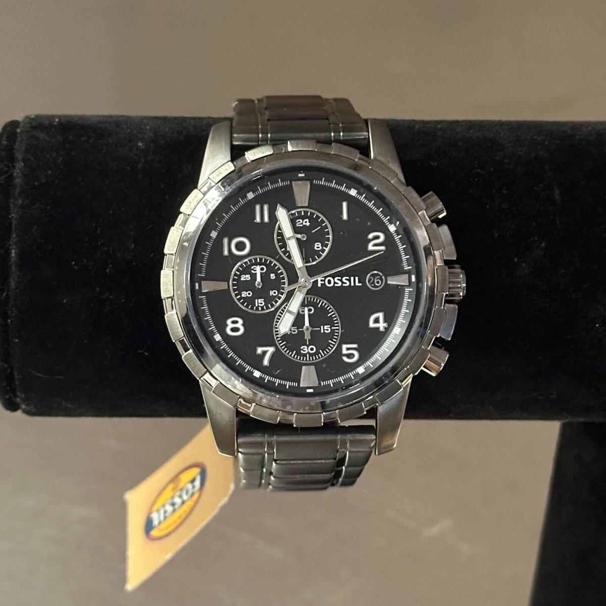 Fossil Men`s Chronograph Watch Analog Quartz Date Water Resistant 45mm 7.25 Inch