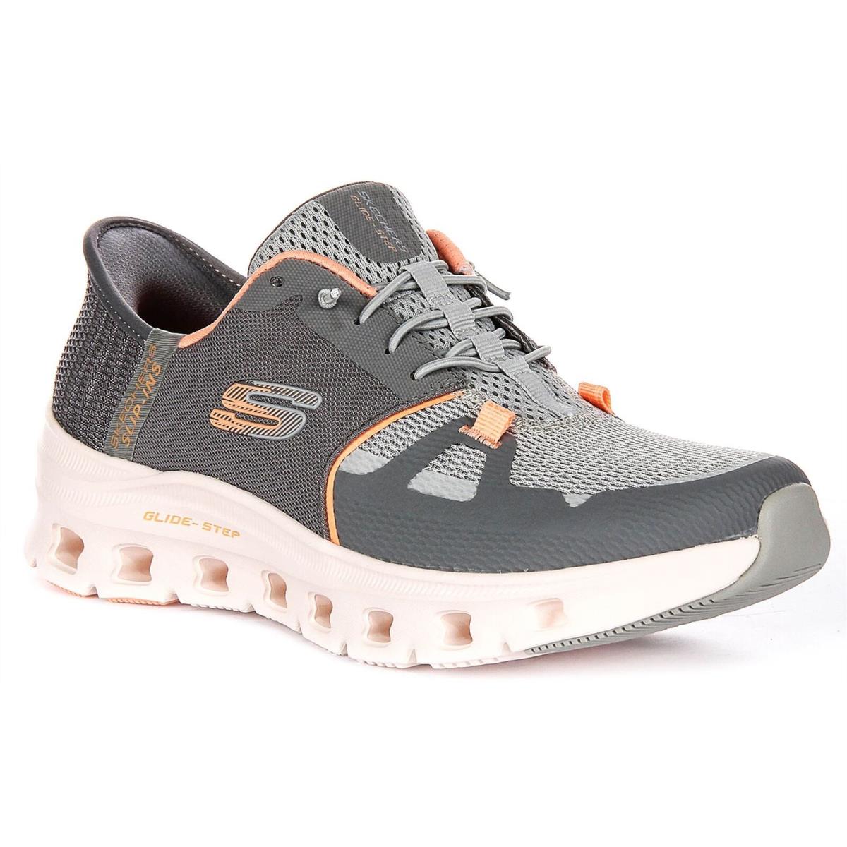 Skechers Lace Up Step Pro Heel Pillow Mesh Womens Sneakers Grey Orange US 7 - 11