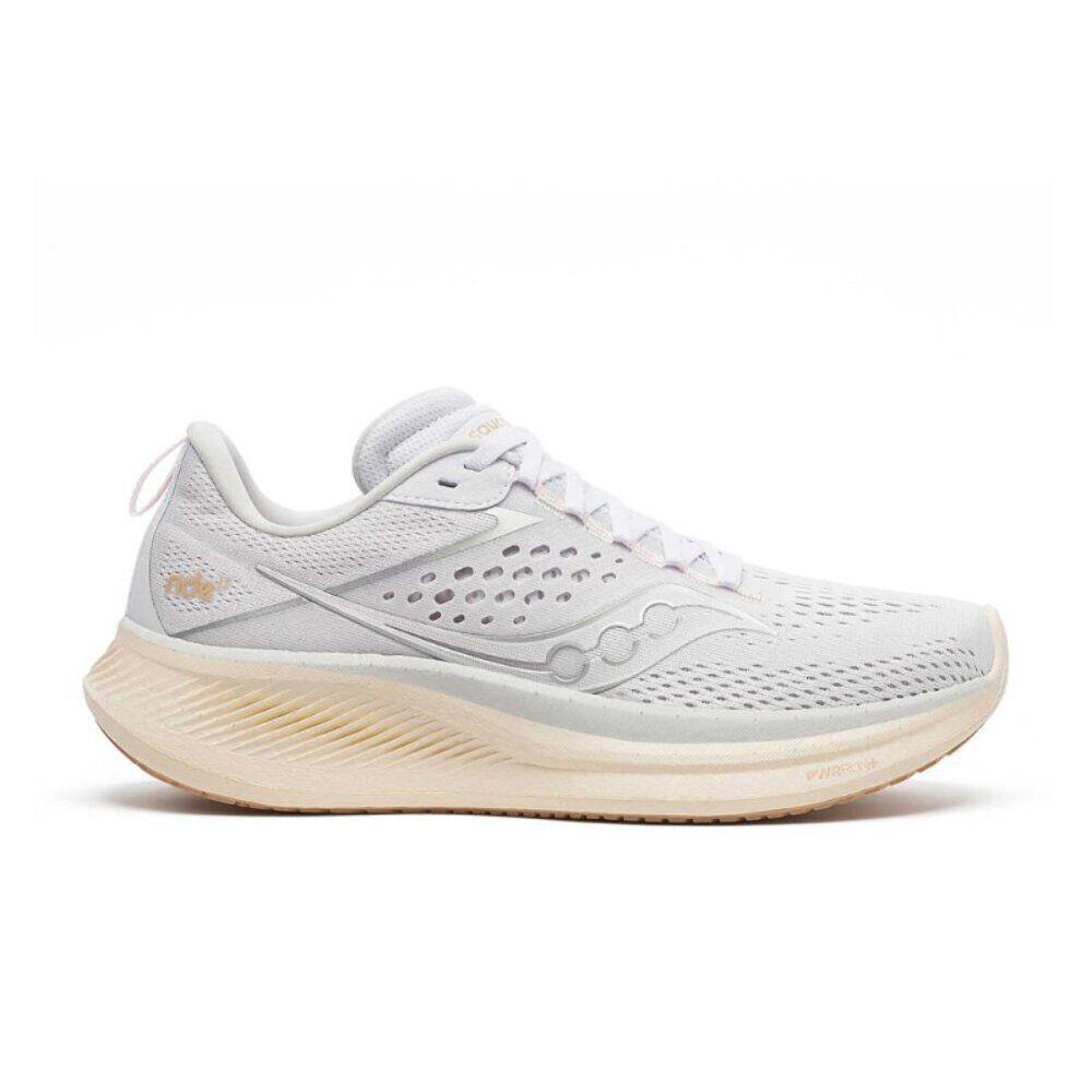 Saucony Women`s Ride 17 Running Shoes - White/pearl