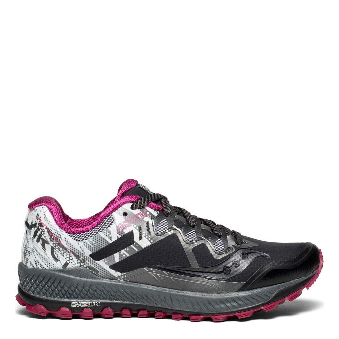 Saucony S104501 Peregrine 8 Ice Black White Women Shoes - Gray