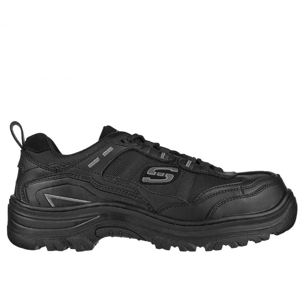 Skechers Work Men`s Burgin - Sawda Composite Toe Work Shoe Black - 200088-BLK B