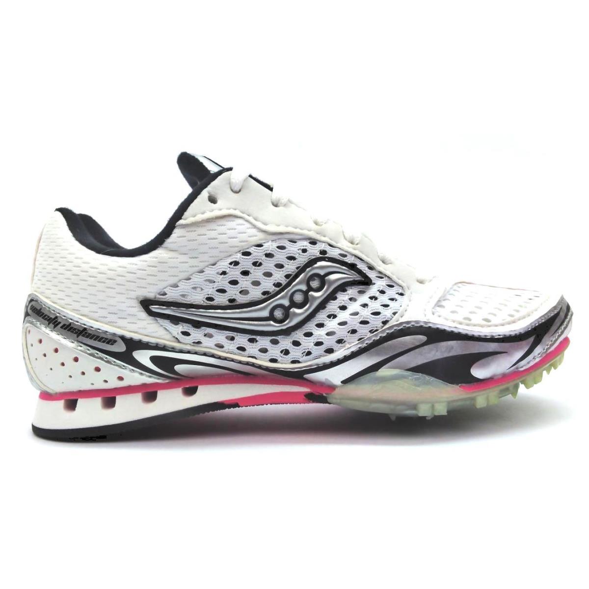 Saucony Women`s Running Shoes Lightweight Velocity Spike 2 White Silver Size 6