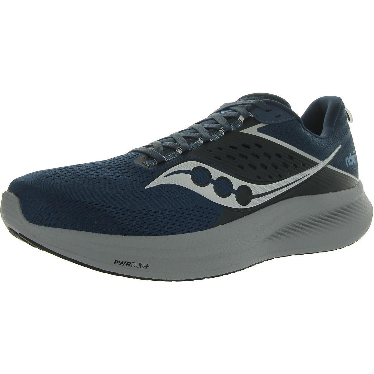 Saucony Mens Ride 17 Blue Flat Running Training Shoes 14 Medium D Bhfo 4833