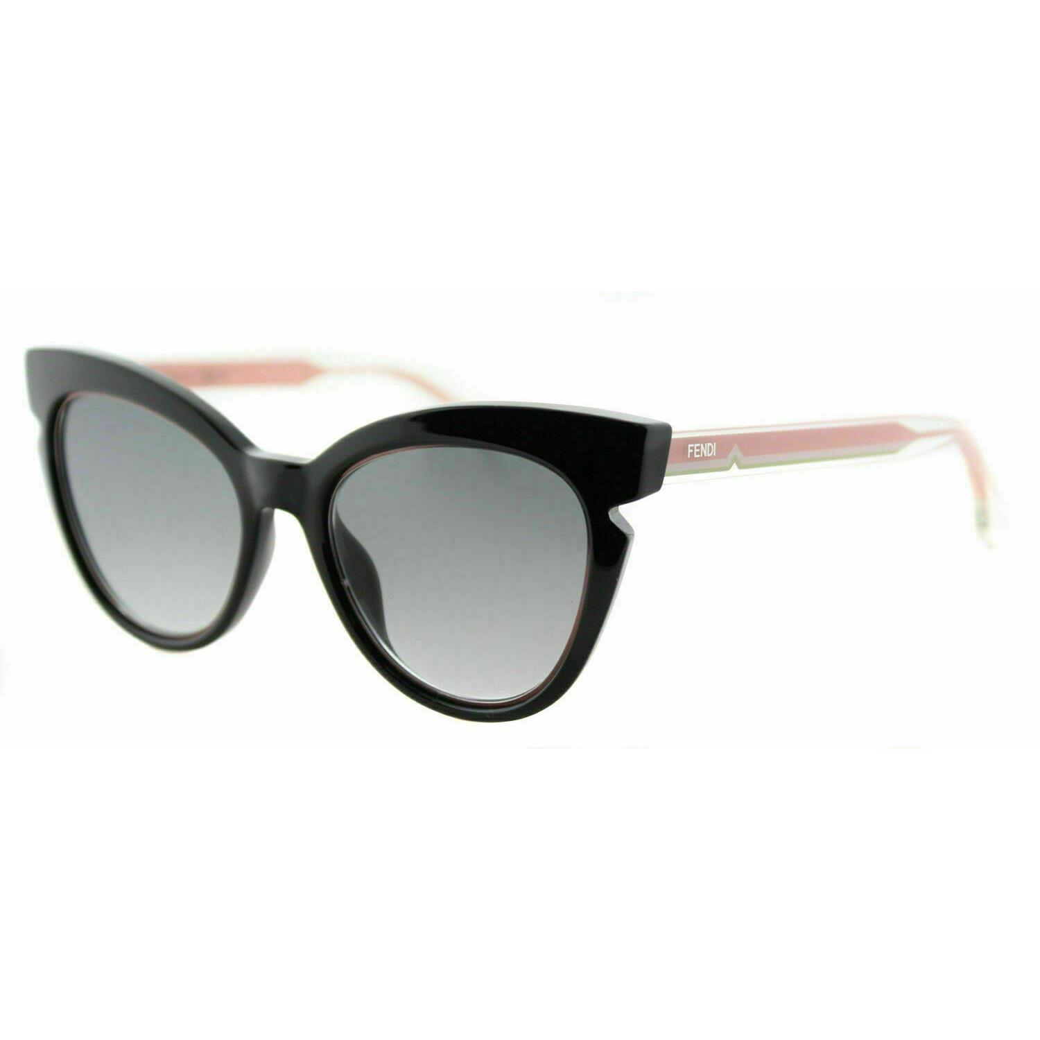 Fendi FF 0132 N7A Black Crystal Pink Sunglasses Grey Gradient Lens