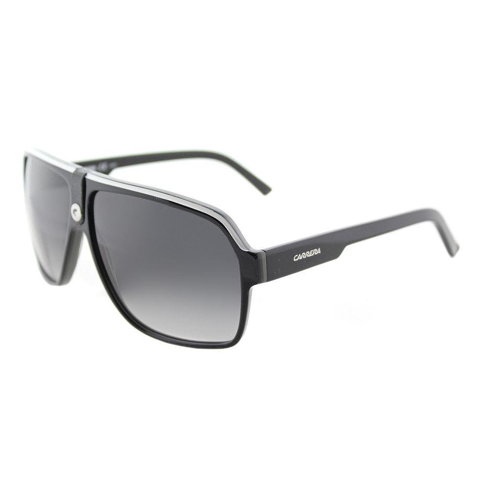 Carrera 33/S 8V6 9O Black Crystal Grey Aviator Sunglasses Dark Grey Shaded Lens