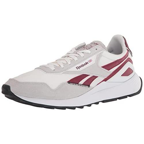 Reebok Unisex Classic Leather Legacy Cross Trainers White Grey Burgundy 15 Men - White