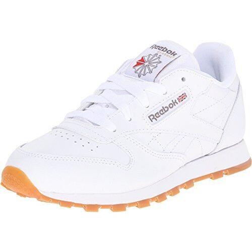 Reebok Boy`s Classic Leather Sneakers White/gum Size 13 Little Kid