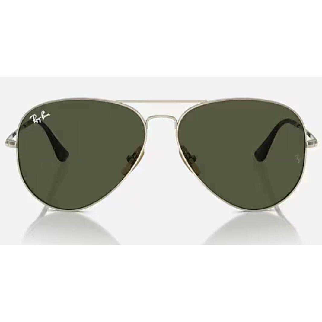 Ray-ban RB8089 Titanium Aviator Polished Arista Gold / Green Size 58