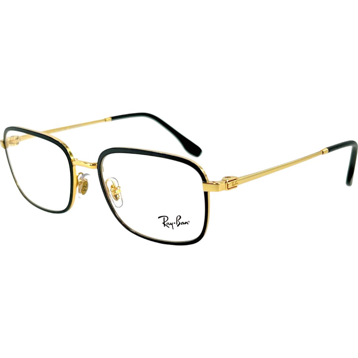 Ray Ban RB6495 Mens Metal Eyeglass Frame 2991 Black on Arista Gold 54-19 w Case